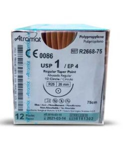 Sutura de  Polipropileno Atramat G3768-75 CALIBR3  1 AGUJA 37MM C/12